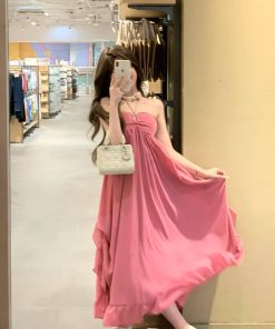 Backless Halter Strap Dress with Fairy Design - Padded Summer Maxi Dress for a Sexy Vacation Look