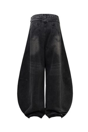 Baggy Denim Pants for Women - 2025 Summer Loose Curved American Style Jeans - Lightweight Fashionable Casual Bottoms