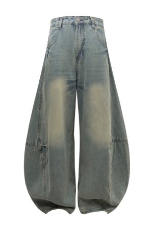 Baggy Denim Pants for Women - 2025 Summer Loose Curved American Style Jeans - Lightweight Fashionable Casual Bottoms