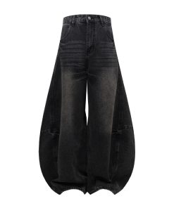 Baggy Denim Pants for Women - 2025 Summer Loose Curved American Style Jeans - Lightweight Fashionable Casual Bottoms