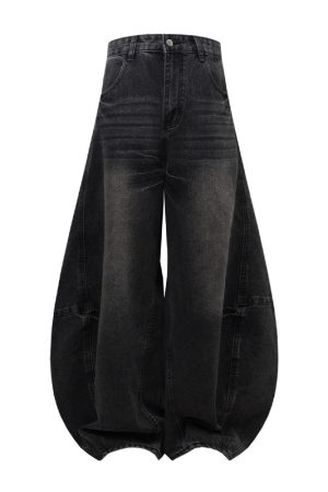 Baggy Denim Pants for Women - 2025 Summer Loose Curved American Style Jeans - Lightweight Fashionable Casual Bottoms