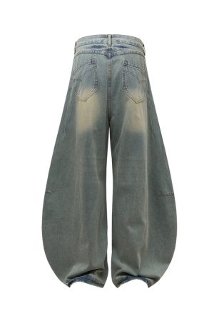 Baggy Denim Pants for Women - 2025 Summer Loose Curved American Style Jeans - Lightweight Fashionable Casual Bottoms