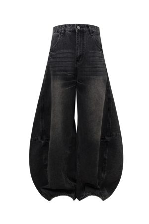 Baggy Denim Pants for Women - 2025 Summer Loose Curved American Style Jeans - Lightweight Fashionable Casual Bottoms