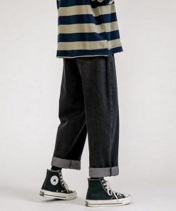 Baggy Outfit Ideas Street Styles, Women Academia Aesthetic - Straight Leg Mid Rise Baggy Jeans