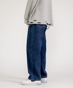Baggy Outfit Ideas Street Styles, Women Academia Aesthetic - Straight Leg Mid Rise Baggy Jeans