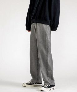 Baggy Outfit Ideas Street Styles, Women Academia Aesthetic - Straight Leg Mid Rise Baggy Jeans