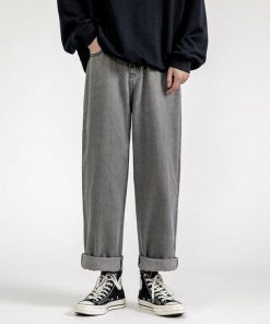 Baggy Outfit Ideas Street Styles, Women Academia Aesthetic - Straight Leg Mid Rise Baggy Jeans