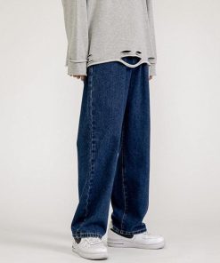 Baggy Outfit Ideas Street Styles, Women Academia Aesthetic - Straight Leg Mid Rise Baggy Jeans