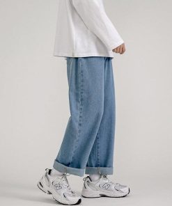 Baggy Outfit Ideas Street Styles, Women Academia Aesthetic - Straight Leg Mid Rise Baggy Jeans