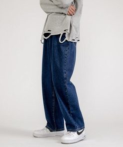 Baggy Outfit Ideas Street Styles, Women Academia Aesthetic - Straight Leg Mid Rise Baggy Jeans
