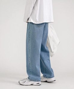 Baggy Outfit Ideas Street Styles, Women Academia Aesthetic - Straight Leg Mid Rise Baggy Jeans
