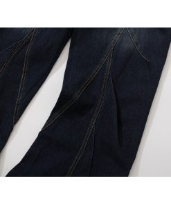 Baggy Washed Blue Vintage Wide-Leg Jeans with Curved Knife Design - Trendy Summer 2025 Fashion for a Y2K Look