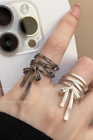 Ballet-Style Butterfly Knot Ribbon Adjustable Open Ring for Women - Niche Design, Trendy 2025 Fashion Accessory