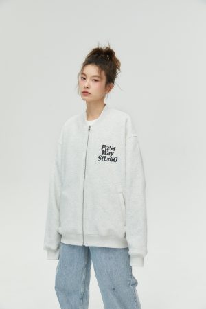 Baseball Collar Zip-Up Hoodie for Couples - Casual Thin Fleece Long Sleeve Jacket for Spring & Autumn - Trendy Streetwear