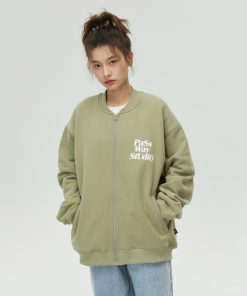 Baseball Collar Zip-Up Hoodie for Couples - Casual Thin Fleece Long Sleeve Jacket for Spring & Autumn - Trendy Streetwear