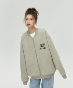 Baseball Collar Zip-Up Hoodie for Couples - Casual Thin Fleece Long Sleeve Jacket for Spring & Autumn - Trendy Streetwear