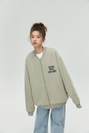 Baseball Collar Zip-Up Hoodie for Couples - Casual Thin Fleece Long Sleeve Jacket for Spring & Autumn - Trendy Streetwear