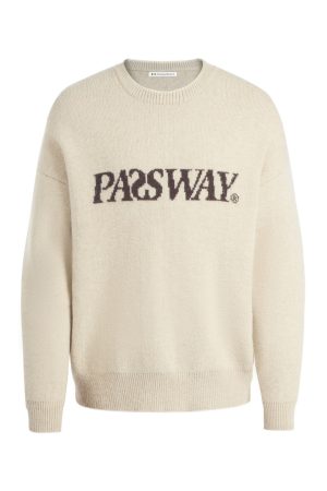 Basic Logo Sweater for Couples - Round Neck Knitted Pullover, Casual Thick Top for Spring and Autumn, National Trend Fashion