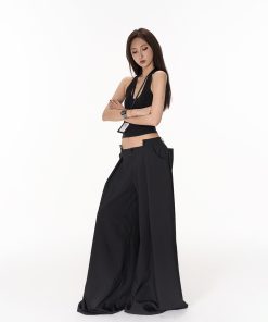 Basic U-Neck Halter Tank Top - Sleeveless Backless Slim Fit in Three Colors - Perfect for Y2K and Everyday Style