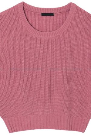 Basic U-Neck Knitted Vest - Simple Design Knit Top for Casual Style, Perfect for Layering, Korean Fashion Essential