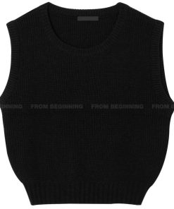 Basic U-Neck Knitted Vest - Simple Design Knit Top for Casual Style, Perfect for Layering, Korean Fashion Essential