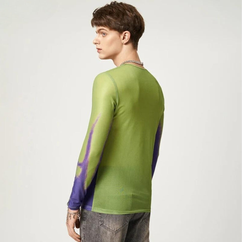 Basic Wardrobe Essentials Indian, Mall Outfit Inspo - Cyberpunk Abstract Painting Mesh Top Basic Wardrobe Essentials Indian, Mall Outfit Inspo - Cyberpunk Abstract Painting Mesh Top