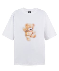 Bear Graphic Sports Short Sleeve T-Shirt in American Casual Style with Round Neck - Trendy 90s Inspired Design