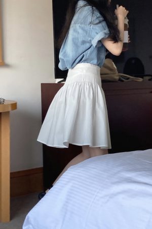 Beautiful Puffy Princess Dress with High-Waisted Flared Skirt - Korean Style, Perfect for 90s and Y2K Fashion Lovers