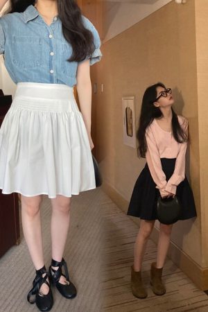 Beautiful Puffy Princess Dress with High-Waisted Flared Skirt - Korean Style, Perfect for 90s and Y2K Fashion Lovers