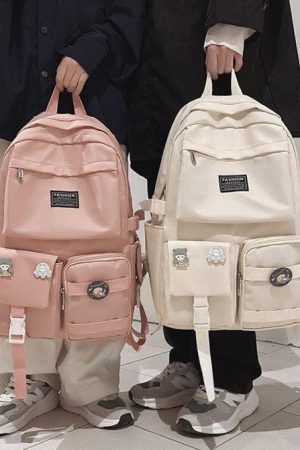 Beauty Outfits, Trajes Aesthetic - Extra Pockets Unisex School Backpack