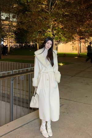 Beige Double-Faced Woolen Coat for Women, Mid-Length Winter Outerwear, High-End Quality, Stylish and Warm