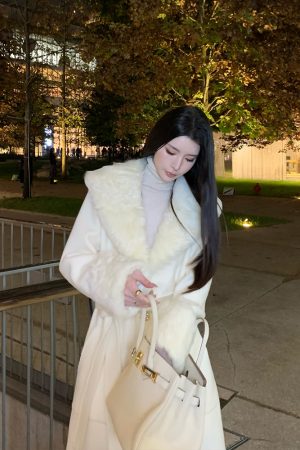 Beige Double-Faced Woolen Coat for Women, Mid-Length Winter Outerwear, High-End Quality, Stylish and Warm