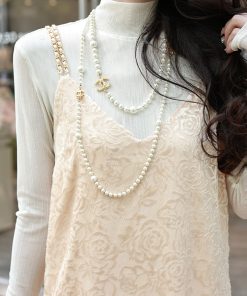 Beige Half High Neck Long Sleeve T-Shirt for Women, Elegant Slim Fit, Flattering Base Layer, Perfect for Y2K and Korean Style Looks