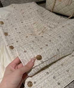 Beige Long Sleeve Jacket for Women, Chanel-style, High-End Quality, Versatile Spring Fashion, Elegant Layering Piece