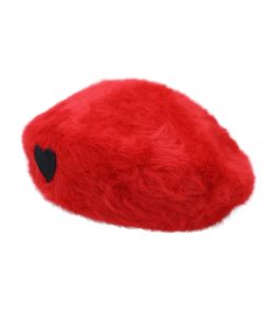 Beige Vintage Rabbit Fur Beret for Women, Autumn Winter Fashion, Japanese British Style Wool Painter's Hat, Trendy Warm Accessory