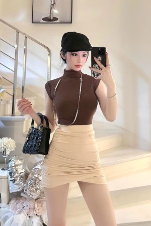 Big Sister Sleeveless Turtleneck Bodysuit - Versatile Basic Top for Women, Charming and Sexy Fashion Staple