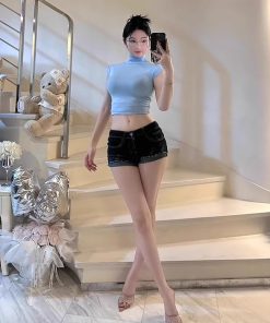 Big Sister Sleeveless Turtleneck Bodysuit - Versatile Basic Top for Women, Charming and Sexy Fashion Staple