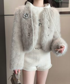 Black A-Line Woolen Shorts for Women - High Waist, 30% Wool, Petite Fit - Winter Fashion Essentials