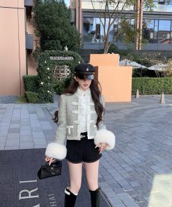 Black A-Line Woolen Shorts for Women - High Waist, 30% Wool, Petite Fit - Winter Fashion Essentials