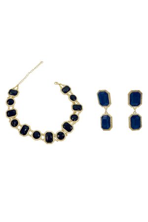 Black and Gold Two-Tone Crystal Inlaid Necklace, Collarbone Chain, European American Style, Gold-Plated Tassel, Statement Jewelry 2025