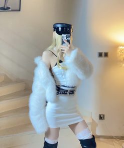 Black and White Lace Splicing Bodycon Dress Two-Piece Set - Sexy Slim Fit Camisole for Hot Girl Style