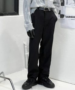 Black Flared Zipper Pants for Women - Trendy Y2K Style, High-Waisted, Chic Casual Fashion Bottoms