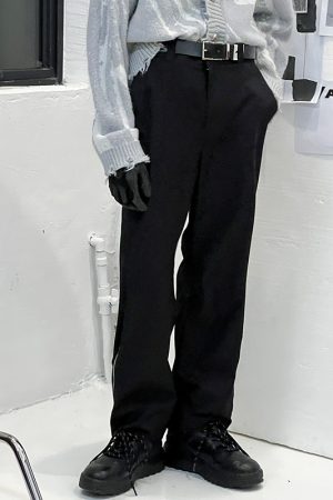 Black Flared Zipper Pants for Women - Trendy Y2K Style, High-Waisted, Chic Casual Fashion Bottoms