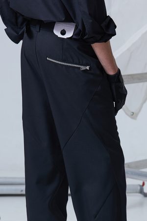 Black Flared Zipper Pants for Women - Trendy Y2K Style, High-Waisted, Chic Casual Fashion Bottoms
