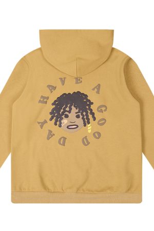 Black Fleece Hoodie with Dreadlocks Design | American Hip-Hop Style, Trendy Streetwear for Urban Fashion Enthusiasts