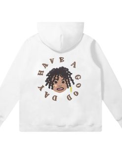 Black Fleece Hoodie with Dreadlocks Design | American Hip-Hop Style, Trendy Streetwear for Urban Fashion Enthusiasts