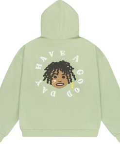 Black Fleece Hoodie with Dreadlocks Design | American Hip-Hop Style, Trendy Streetwear for Urban Fashion Enthusiasts