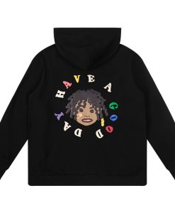 Black Fleece Hoodie with Dreadlocks Design | American Hip-Hop Style, Trendy Streetwear for Urban Fashion Enthusiasts