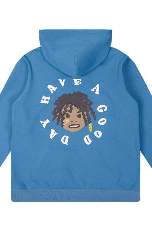 Black Fleece Hoodie with Dreadlocks Design | American Hip-Hop Style, Trendy Streetwear for Urban Fashion Enthusiasts