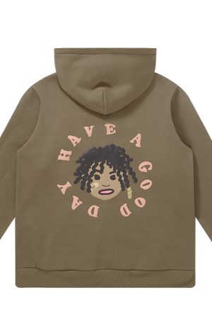 Black Fleece Hoodie with Dreadlocks Design | American Hip-Hop Style, Trendy Streetwear for Urban Fashion Enthusiasts